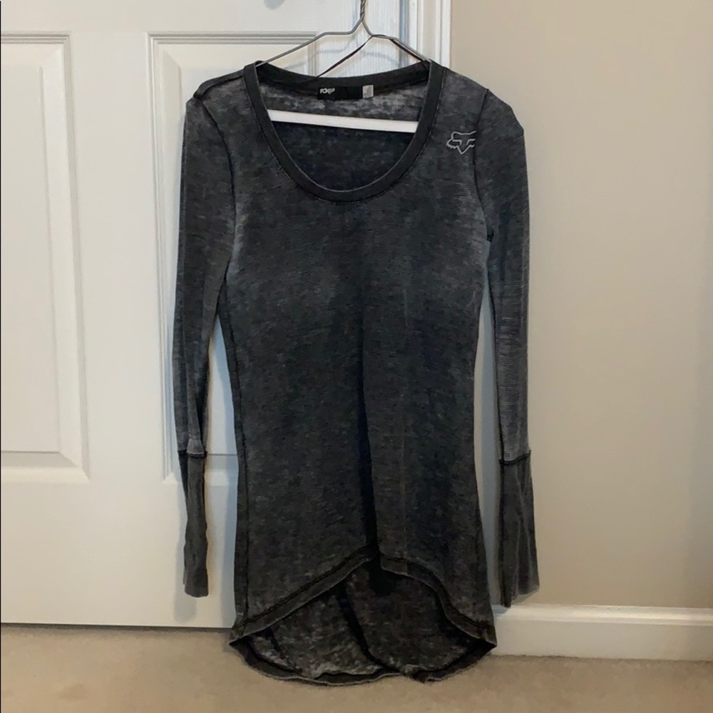 Gray high low Fox shirt